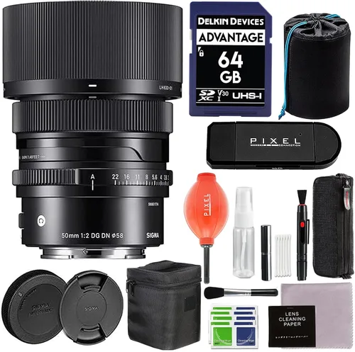 Sigma 1.969 in f/2 DG DN - Lente contemporánea para montura Leica L con accesorios avanzados y paquete de viaje | 314969 | Lente sigma Leica L de