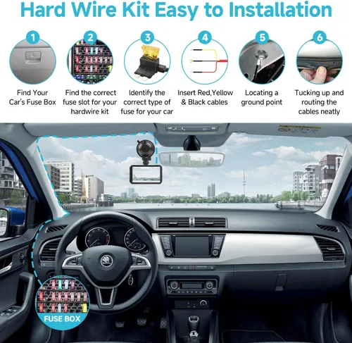 Miniatura 7 de Kit de cable duro para cámara de salpicadero, kit de cable duro para cámara tipo C de 3 conductores, kit de cable duro USB-C de 12V-24V a 5V