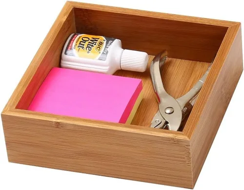 Miniatura 14 de YBM HOME Caja organizadora de cajones de bambú para cajón de cocina, oficina, dormitorio, habitación de los niños, manualidades, costura y baño