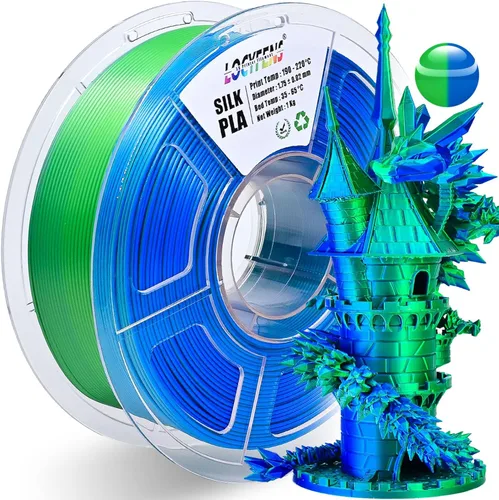 Miniatura 24 de Filamento de impresora 3D PLA, arcoíris 3 en 1, filamento PLA de 1.75mm +/-0.02mm, filamento sedoso de impresión de alta velocidad de tres