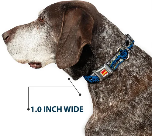 Miniatura 6 de Collar de perro hebilla de cinturón de seguridad Black Panther Poses Stacked Comics Grises Amarillo Azul Rojo 9 a 15 pulgadas 1.0 pulgadas de ancho