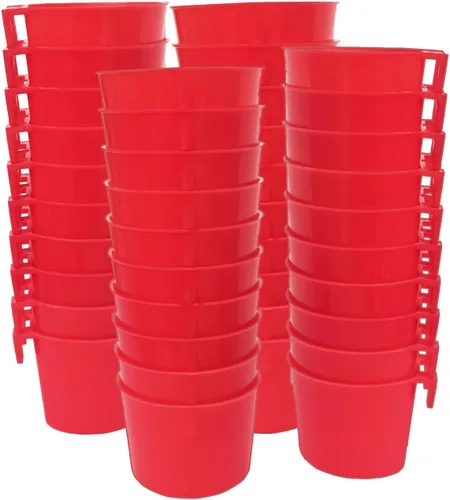 Miniatura 8 de Paquete de 10 jaulas para pájaros, comederos de semillas, plato de riego para alimentación de pollo, plato de riego para conejo, agua, alimentos