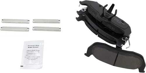 Miniatura 4 de TRQ Kit de pastillas de freno delanteras y traseras y rotores Kit de productos químicos para freno, pastillas de freno de cerámica compatible