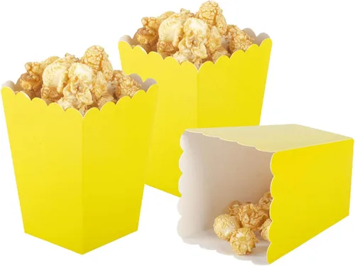 Miniatura 8 de Cajas negras para palomitas de maíz, mini caja de papel para palomitas de maíz, contenedor de cartón para palomitas de maíz para fiestas, paquete