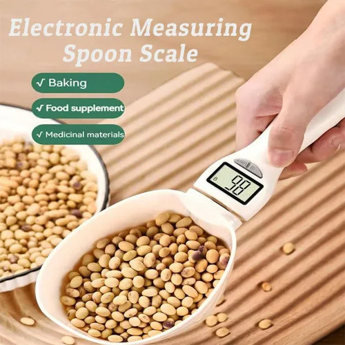 Miniatura 2 de Cuchara medidora electrónica con conversión de onzas/onza líquida/ml/gramo, cucharas medidoras digitales ajustables para cocinar hornear, cuchara