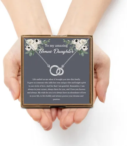 Miniatura 5 de OKEYCH Regalo de regalo para hija de padrastro, collar para hijastra, regalo para hijastra de madrastra padrastro, regalo de cumpleaños para hija