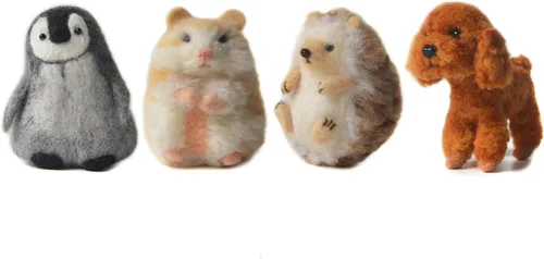Miniatura 2 de Feltsky Kits de fieltro de aguja de 4 animales para principiantes, fáciles de hacer con todo, manualidades para mamá, abuela