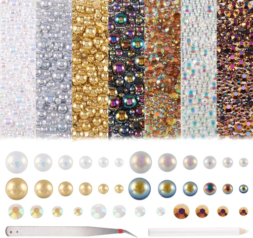 Miniatura 16 de Craftdady 5500 diamantes de imitación de cristal facetado de 0.079 pulgadas, 11 colores puntiagudos en la parte posterior, piedras natales