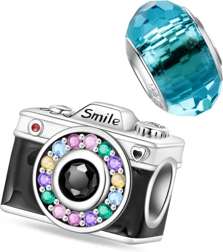 Miniatura 12 de LNQOBU Happy Life - Colgante para pulseras de abalorios, plata de ley 925 para mujer (con un espaciador de cuentas)