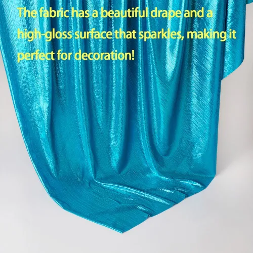Miniatura 3 de Tela de punto acanalado metálico suave, brillante y elástica de 60 pulgadas de ancho con brillo metálico para vestido de baile, disfraz, vestido