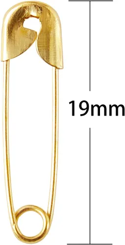 Miniatura 3 de Juego de 1000 pines de seguridad pequeños de 0.75 pulgadas/0.748 in, acero niquelado resistente a la oxidación para manualidades, costura, Dorado