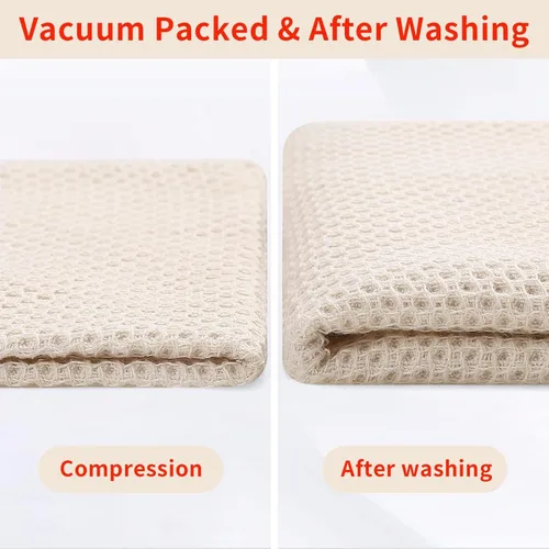 Miniatura 355 de Homaxy Trapos de cocina de 100% algodón, tejido de punto gofre, ultrasuaves, absorbentes y de secado rápido, 12 x 12 pulgadas, paquete de 6, blanco