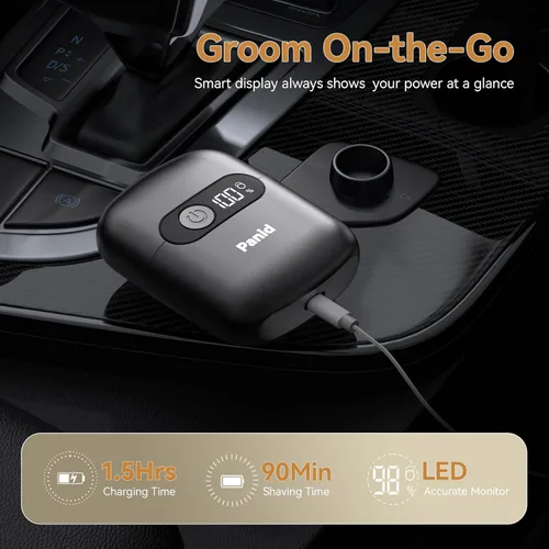 Miniatura 4 de Afeitadoras eléctricas de aluminio para hombres, mini maquinilla de afeitar eléctrica mejorada con 3 cuchillas flotantes, pantalla LED, USB-C