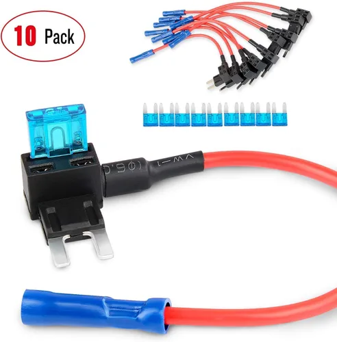Miniatura 2 de Nilight - 50034R - Adaptador de fusible de 12 V para automóvil Add-A-Circuit, mini Atm Apm Blade Fuse Holder con 120 piezas Mini Blade Fusible