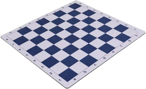 Tableros de ajedrez enrollables de vinilo estándar, tableros profesionales de ajedrez para clubes y torneos (cuadrado de 2.25 pulgadas, goma azul)