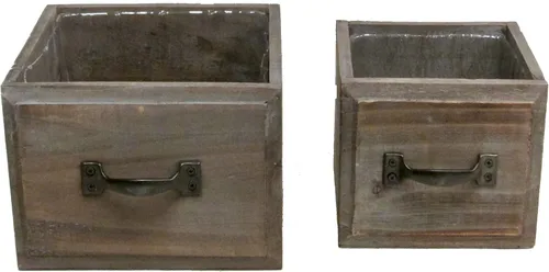 Miniatura 7 de Admired By Nature Maceta de madera natural, caja rectangular de madera de 6 x 13 pulgadas de largo, para jardines, plantas, decoración del hogar