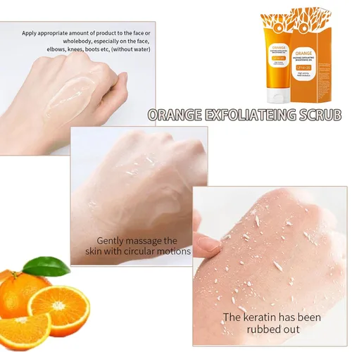 Miniatura 3 de Gel exfoliante de enzimas naranjas, gel exfoliante de enzimas naranjas, geles exfoliantes de naranjas para cara y cuerpo, limpieza profunda de poros