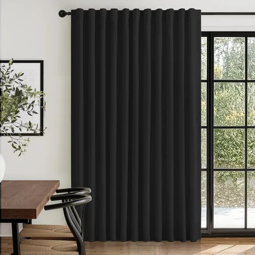 Miniatura 44 de 100% Blackout Shield - 2 cortinas opacas de lino, con presillas traseras/bolsillo para cortinero y aislamiento térmico, para el hogar, 50 pulgadas