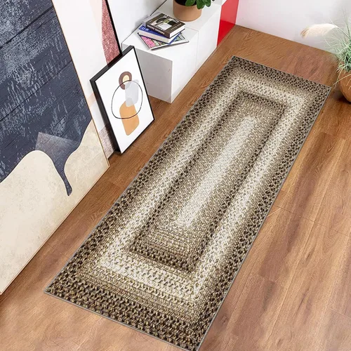 Miniatura 13 de ROYHOME Tapete pequeño para puerta de 2 x 3 pies, alfombra de área lavable, alfombras de área con estampado trenzado bohemio, alfombra de área