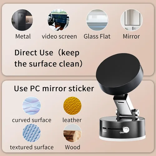 Miniatura 2 de Newvenper Soporte magnético para teléfono al vacío, soporte de teléfono con ventosa actualizado, aplicación multiescenario, soporte magnético