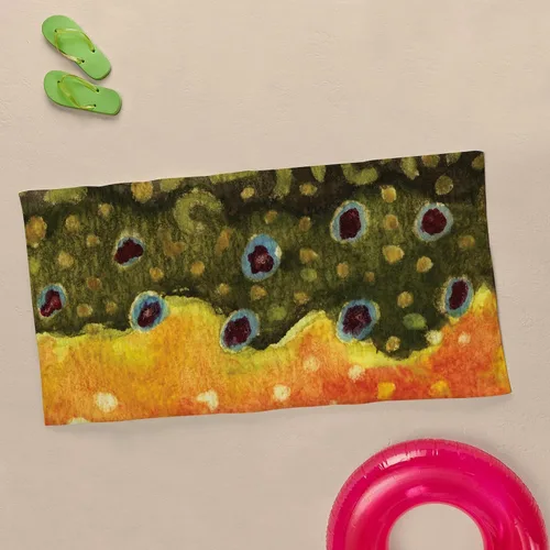 Miniatura 4 de CafePress Toalla de playa suave y absorbente de 30 x 60 pulgadas para pesca con mosca de trucha