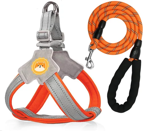 Miniatura 9 de Arnés para perro sin tirones con acolchado de malla transpirable, tiras reflectantes, diseño a prueba de escapes, ajuste rápido para entrenar