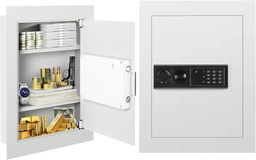 Miniatura 9 de IRONMAX Caja fuerte de pared, empotrada plana, oculta en la pared, caja de seguridad con luces LED y cerradura electrónica digital, 22 pulgadas