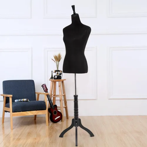 Miniatura 2 de Torso de Maniquí Forma de Vestido Altura Ajustable Maniquí Femenino Modelo de Exhibición Cuerpo de Torso Soporte Trípode Formas de Ropa