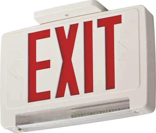 Lithonia Lighting ECBR LED M6 - Barra de luz LED de salida y emergencia con batería de respaldo, 3 vatios, lista húmeda, letras rojas