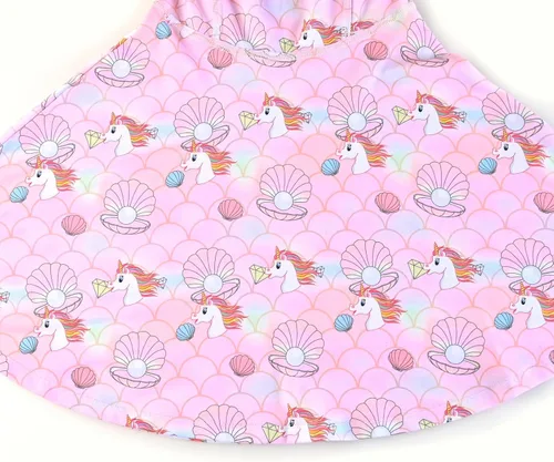 Miniatura 58 de Perfashion Vestidos a juego para niñas y muñecas sin mangas/manga larga, acampanados, faldas de fiesta de unicornio