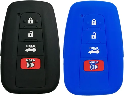 Miniatura 9 de 2 piezas de funda protectora completa de goma para llavero inteligente de 4 botones, cubierta de piel remota, sin llave, para Toyota Highlander 2