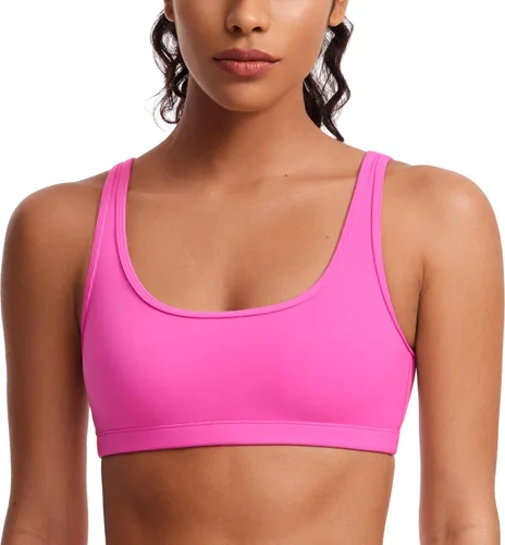 Miniatura 5 de CRZ YOGA Butterluxe - Mini brasier para mujer, cuello redondo, de bajo impacto, inalámbrico, deportivo, yoga, acolchado, para entrenamiento