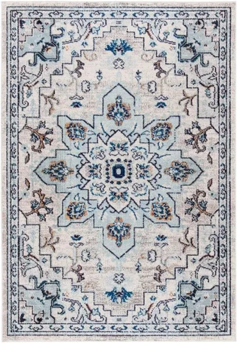 Miniatura 95 de Safavieh Madison Collection (MAD473M) Tapete redondo de 4 pies, azul y azul claro, diseño chic y bohemio desgastado de medallón, no pierde fibras