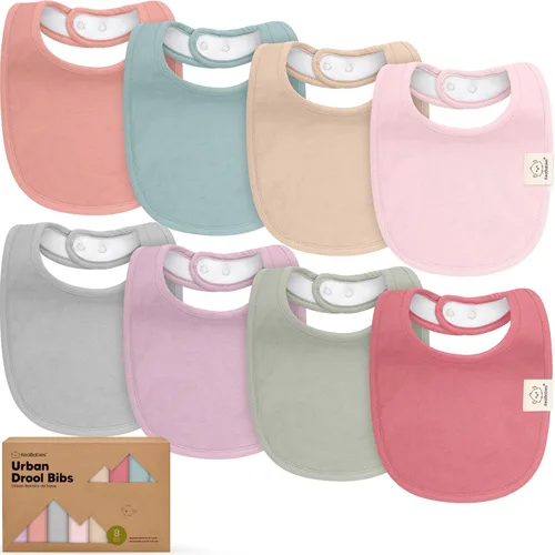 Miniatura 15 de Paquete de 8 baberos orgánicos para bebés niños, niñas - baberos de algodón suave para babear y dentición para bebé niña y niño, extra absorbentes