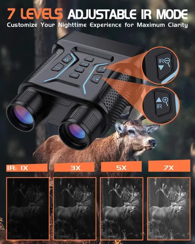 Miniatura 4 de Gafas de visión nocturna, prismáticos de visión nocturna 4K para adultos, pantalla HD de 4.5 pulgadas, tarjeta de 32 GB, zoom 8X para fotos