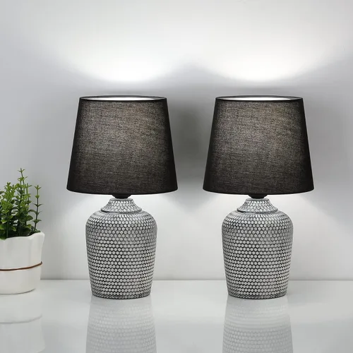 Miniatura 8 de Sucolite Juego de 2 lámparas de mesa pequeñas de 11.8 pulgadas, lámparas de mesita de noche para dormitorio, habitación de los niños, bonitas