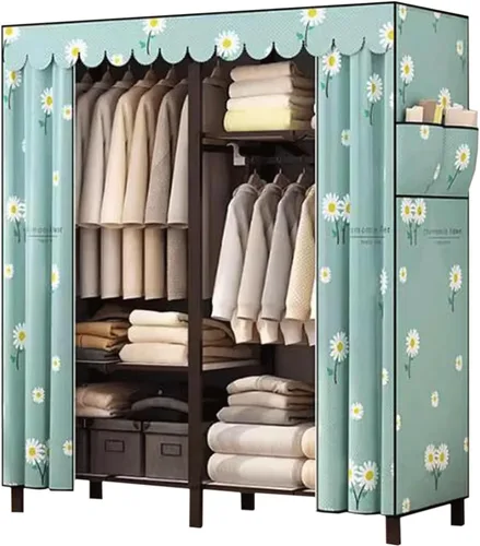 Miniatura 18 de large closets Folding Closet with Cloth Cover Clothes Closet Portable Wardrobe Closet Metal Iron Frame Closets for Bedroom Large Closet Space-saving