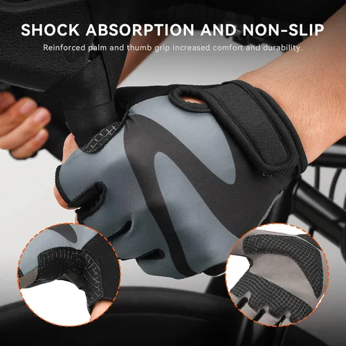 Miniatura 2 de OZERO Guantes de ciclismo para hombre Guantes de ciclismo transpirables de gel, guantes de montaña y carretera, guantes de bicicleta antideslizantes
