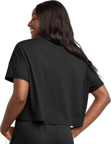 Miniatura 2 de Hanes Camiseta de manga corta con mangas enrolladas, 100% algodón para mujer