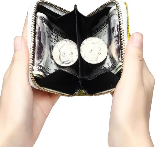 Miniatura 20 de GEEAD - Monedero pequeño con purpurina para mujer o niña, con anillo para llavero