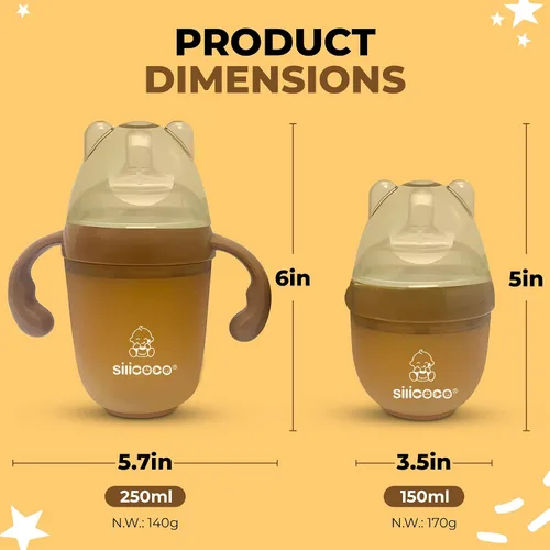 Miniatura 7 de Generic Biberones de silicona para bebés, paquete de 2 con chupetes, juego de alimentación infantil ecológico para recién nacidos y niños pequeños
