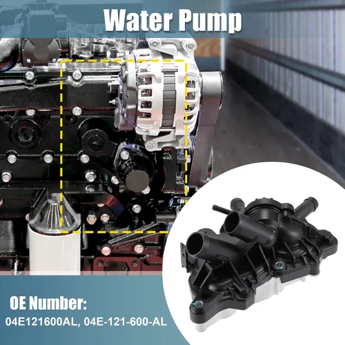 Miniatura 2 de X AUTOHAUX Asamblea 04E121600AL de la bomba de agua de refrigeración del motor de coche para VW GLi GTi GOLF MK7 1.2 1.4TFSI