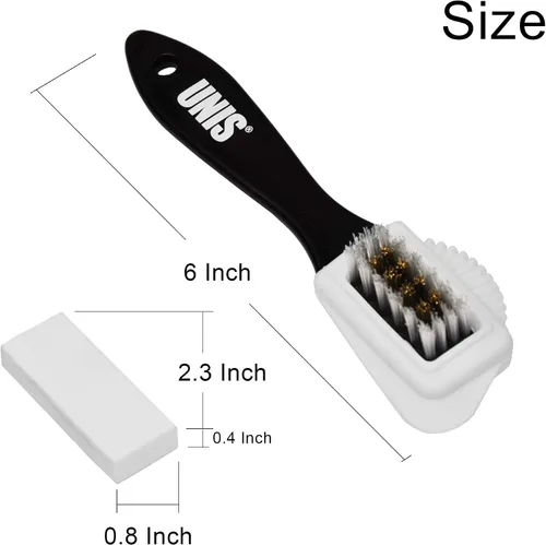 Miniatura 3 de Cepillo de limpieza y cuidado de 4 vías para gamuza y cuero nobuck, limpiador de zapatos y botas, kit esencial con 2 borradores adicionales
