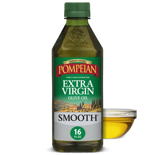 Pompeian - Aceite de oliva extravirgen, de primera presión en frío, sabor suave y delicado, perfecto para saltear, naturalmente libre de gluten,