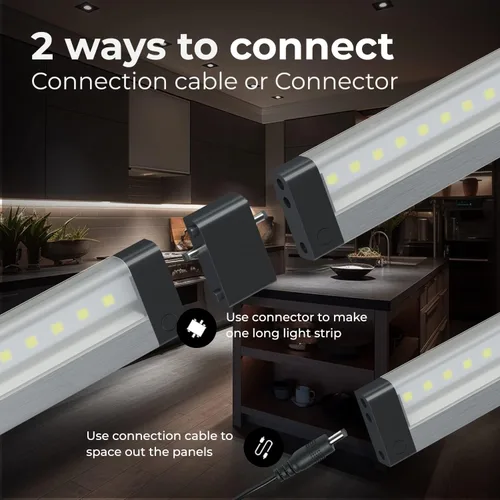 Miniatura 7 de 6 paneles de iluminación LED para debajo del gabinete EShine con sensor infrarrojo. Activación con movimiento de mano; brillante, fuerte y estable