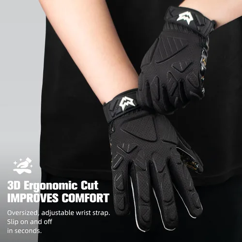 Miniatura 4 de WVVOU Guantes de fútbol americano acolchados, guantes de receptor acolchados antideslizantes, guantes de línea de fútbol americano