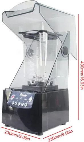 Miniatura 6 de Licuadora comercial de 2600 W con cubierta insonorizada, bajo nivel de ruido, 1.8 L, mezclador de batido de alta resistencia, mezclador de encimera