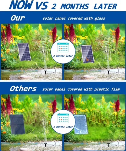 Miniatura 9 de Biling 7.5W Bomba de Agua Solar para Exteriores, Bomba de Estanque Solar Fuente Solar con Tubo DIY de 5 pies para Pequeños Estanques, Piscina