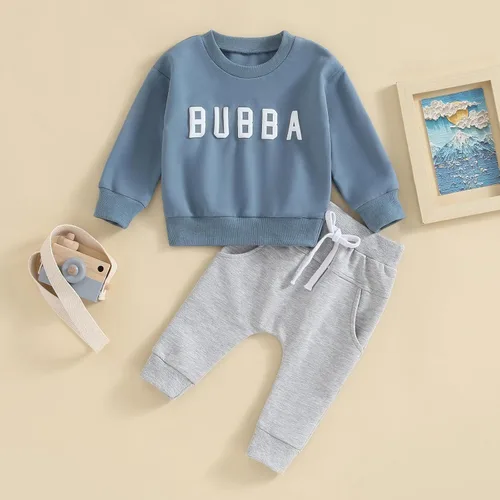 Miniatura 2 de Sprifallbaby Conjunto de ropa para bebé recién nacido, sudadera de manga larga y pantalones para niños pequeños, para otoño e invierno, 2 piezas