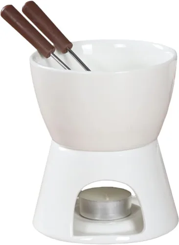 Miniatura 9 de Sizikato Juego de fondue de chocolate de porcelana roja en forma de corazón, 10 onzas